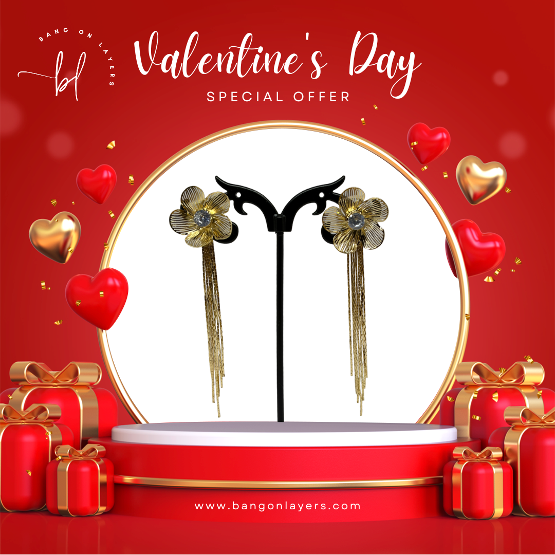 Gold Floral Long Drop Earrings for Women – Trendy Crystal Flower Design for Party & Weddings| Stylish & Trendy Earrings for Girl