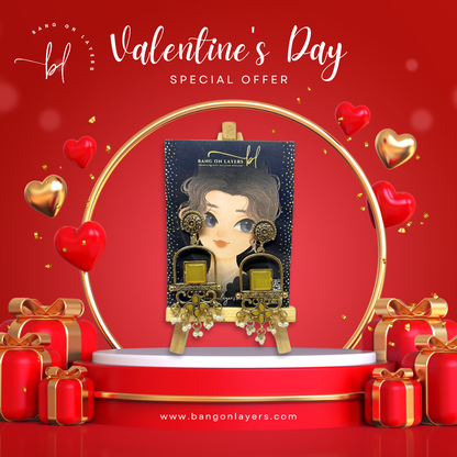 Traditional Yellow Stone Dangler Earrings for Women – Antique Gold Finish Ethnic Earrings with Pearl Beads for Festive & Wedding