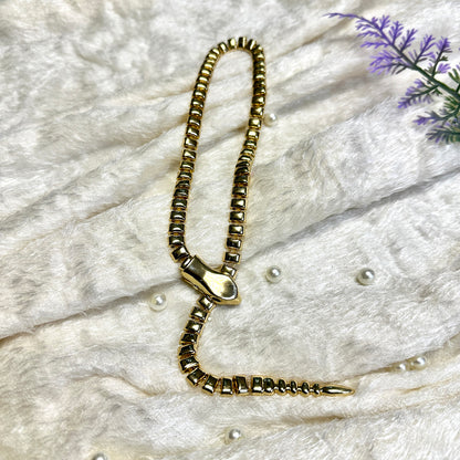 Gold Plated Snake Chain Choker Necklace