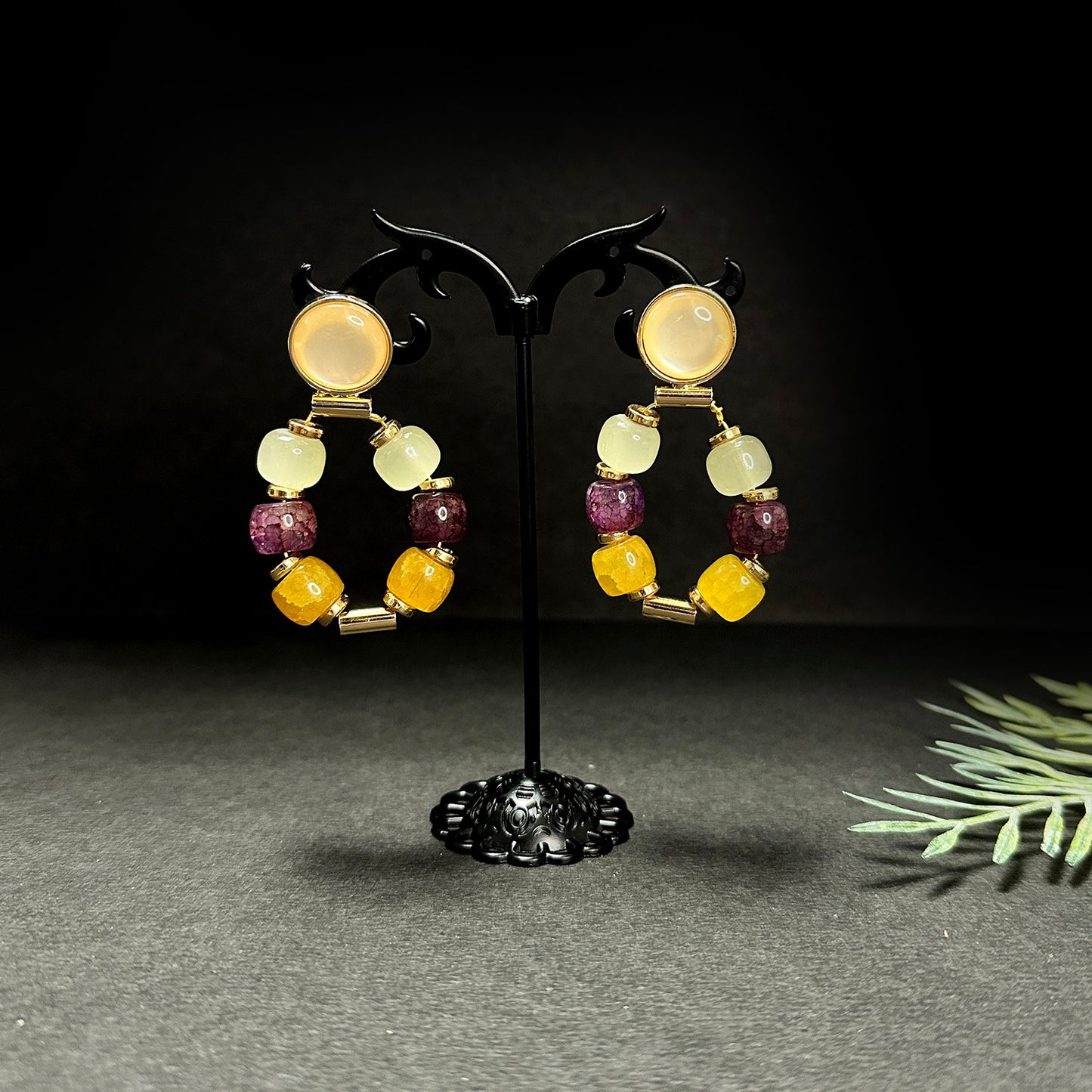 CONTEMPORARY DROP BEADS EARRINGS